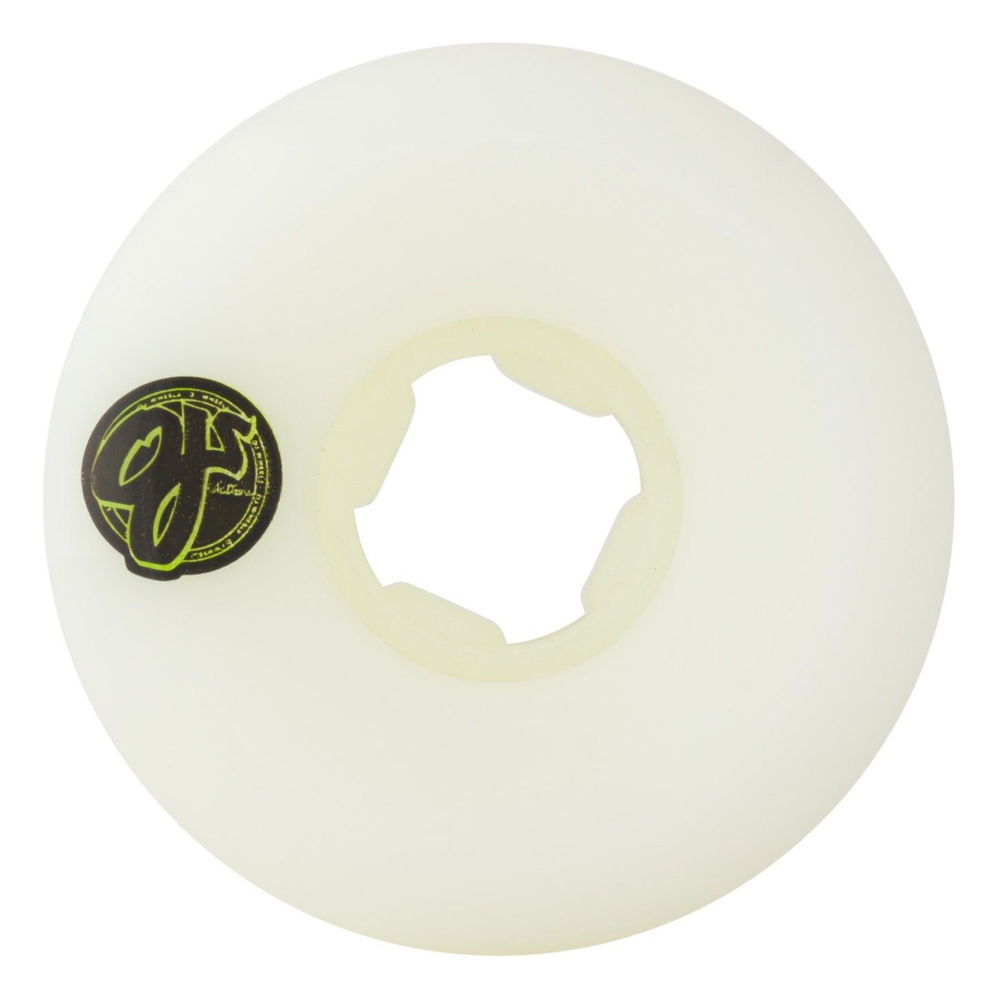 OJ Team Line Original White Yellow/Green Hardline 99a Wheels - 53mm