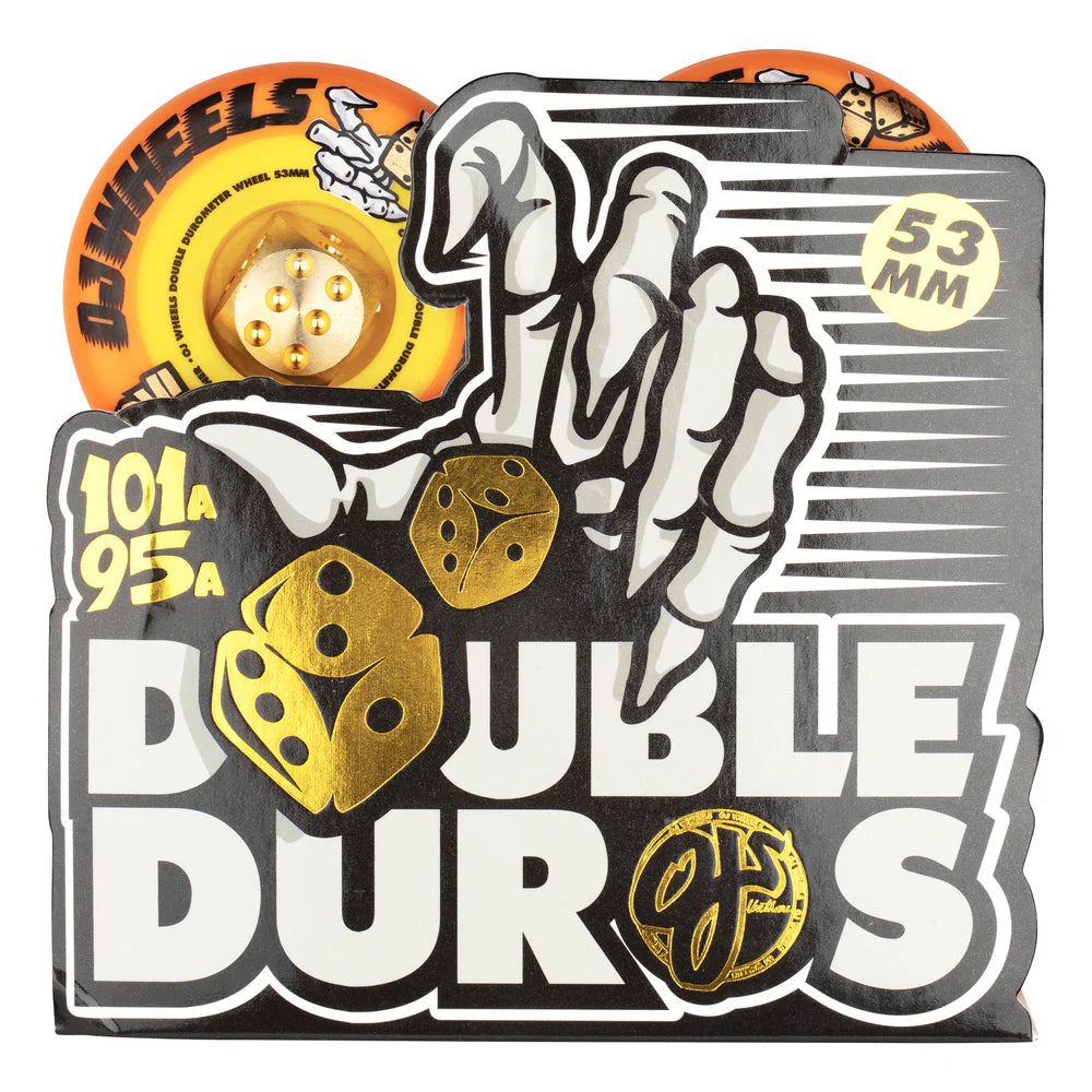53mm Double Duro Orange 101a/95a OJ Skateboard Wheels