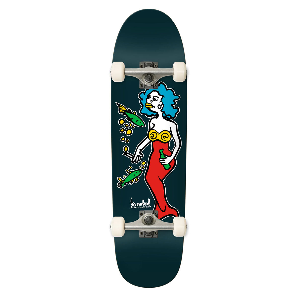 Krooked Mermaid Shaped Complete Skateboard - 8.88